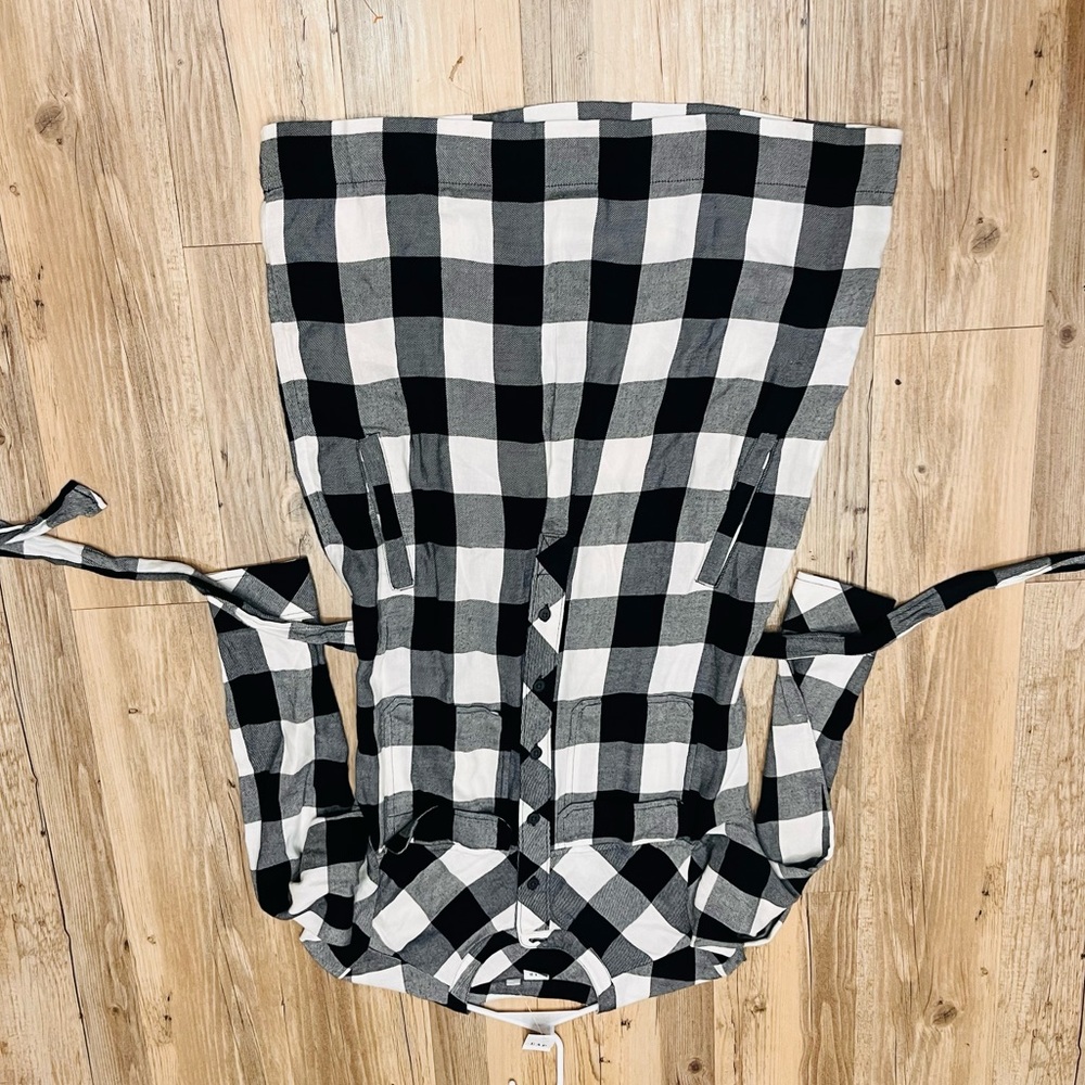 NWT Gap Checkered shirtdress black white size small - Picture 6 of 6